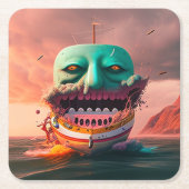 Scary boat rechteckiger pappuntersetzer (Vorderseite)