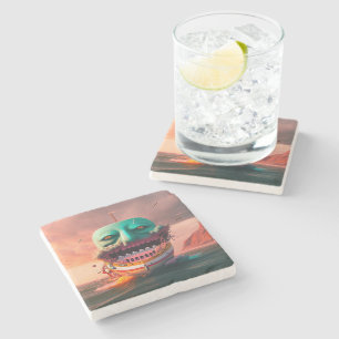 Scary boat steinuntersetzer