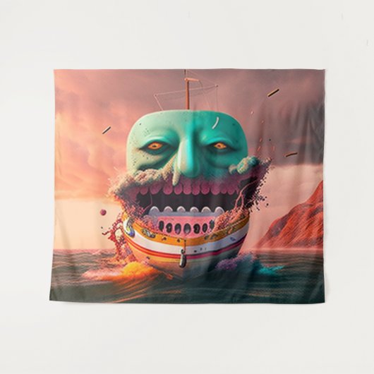 Scary boat wandteppich (Vorderseite (Horizontal))