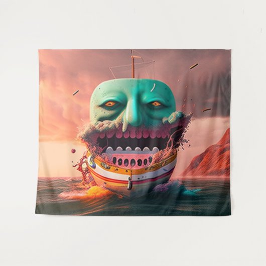 Scary boat wandteppich (Vorderseite (Horizontal))