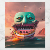 Scary Boat Weinetikett (Einzelnes Label)