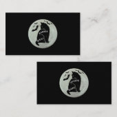 Scary Cat Saying Horror Night With Bats Halloween Visitenkarte (Vorne/Hinten)