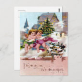 Scary Christmas Devil & Naughty List Warning Postkarte (Vorne/Hinten)