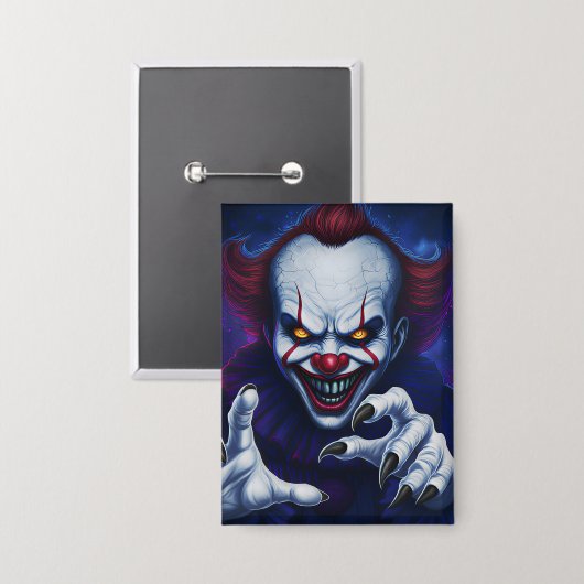 Scary Clown Badge Button (Vorderseite/Rückseite)