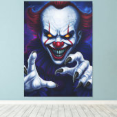 Scary Clown Canvas Print Leinwanddruck (Insitu (Holzboden))