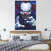 Scary Clown Canvas Print Leinwanddruck (Insitu (Schlafzimmer))
