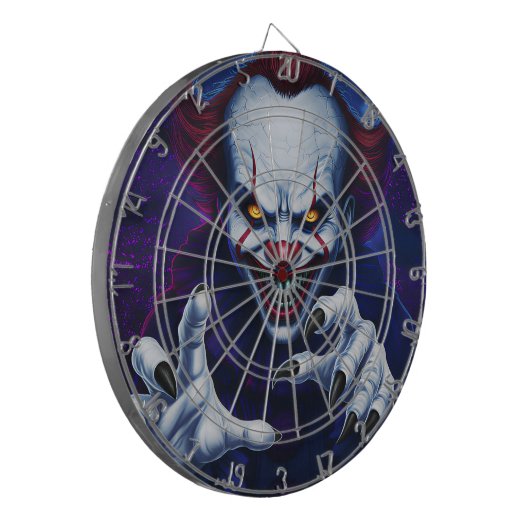 Scary Clown Dartboard Dartscheibe (Vorderseite Links)