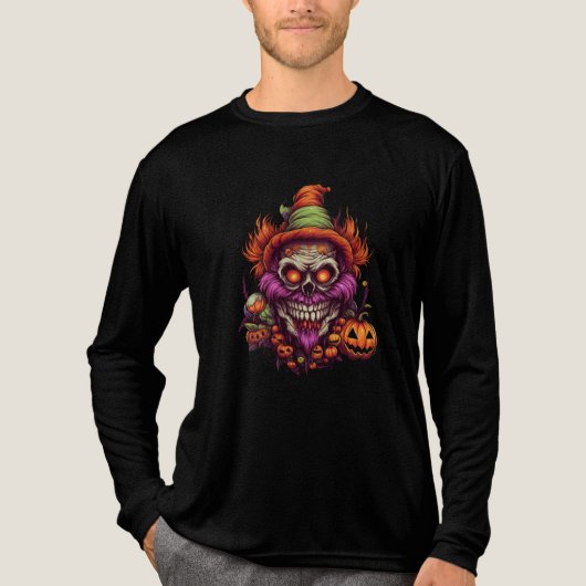 Scary Clown Face Tri-Blend Shirt (Vorderseite)