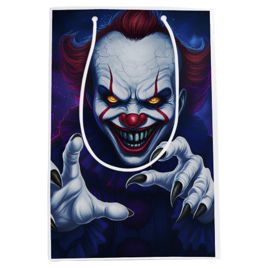 Scary Clown Gift Bag Mittlere Geschenktüte (Vorderseite)