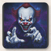 Scary Clown Hard Plastic Coaster Getränkeuntersetzer (Vorderseite)