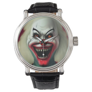Scary clown horror portrait ugly monster Halloween Armbanduhr