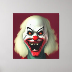 Scary clown horror portrait ugly monster Halloween Leinwanddruck