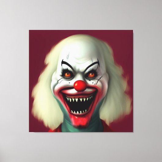 Scary clown horror portrait ugly monster Halloween Leinwanddruck (Vorderseite)