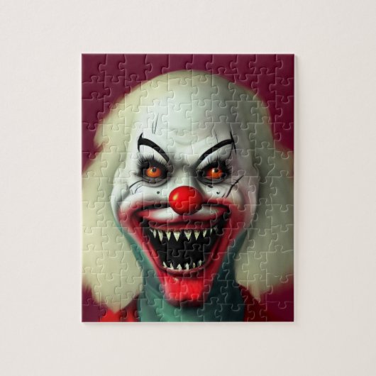Scary clown horror portrait ugly monster Halloween Puzzle (Vertikal)