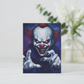 Scary Clown Postcard Postkarte (Stehend Vorderseite)