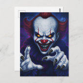 Scary Clown Postcard Postkarte (Vorne/Hinten)