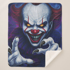 Scary Clown Sherpa Blanket Sherpadecke