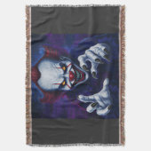Scary Clown Throw Blanket Decke (Vorderseite Vertikal)