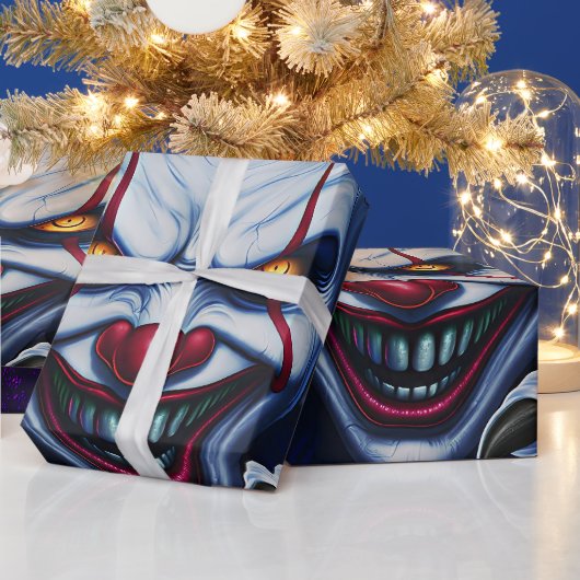 Scary Clown Wrapping Paper Geschenkpapier (Feiertage)