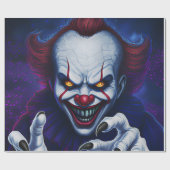 Scary Clown Wrapping Paper Geschenkpapier (Flach)