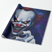 Scary Clown Wrapping Paper Geschenkpapier (Ungerollt)