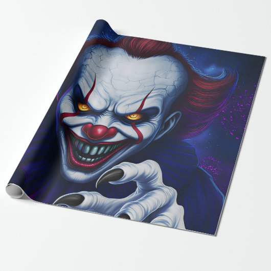 Scary Clown Wrapping Paper Geschenkpapier (Ungerollt)