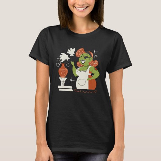 Scary creepy zombie cleaning lady T-Shirt (Vorderseite)