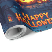 Scary Cute Pumpkins, Ghosts & Spider Web Design Geschenkpapier (Rolleneckpunkt)