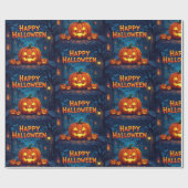 Scary Cute Pumpkins, Ghosts & Spider Web Design Geschenkpapier (Flach)