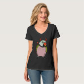 Scary Devil Costume Parrot I Moustache Parakeet T-Shirt (Vorderseite Vollansicht)