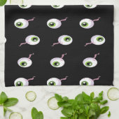 Scary Eyeballs on Black Geschirrtuch (Gefaltet)