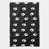 Scary Eyeballs on Black Geschirrtuch (Vertikal)
