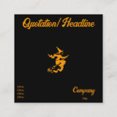 scary flying witch quadratische visitenkarte (Rückseite)