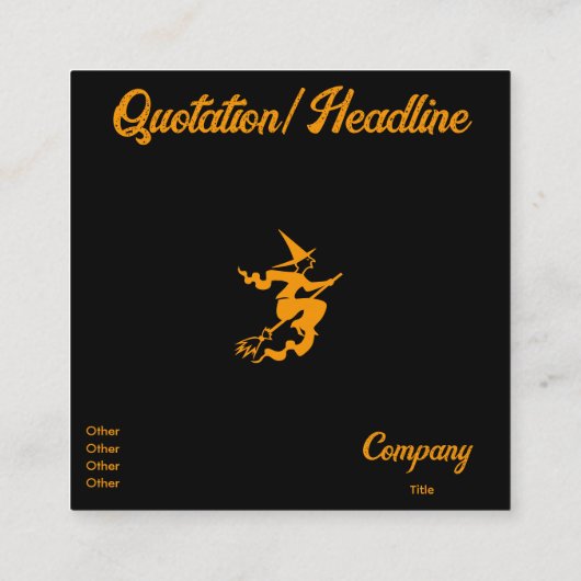 scary flying witch quadratische visitenkarte (Rückseite)