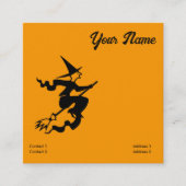 scary flying witch quadratische visitenkarte (Vorderseite)
