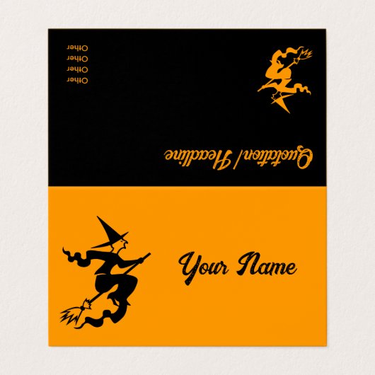 scary flying witch visitenkarten (Außenseite Aufgefaltet)