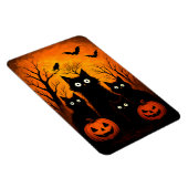 Scary Halloween Cats and Bats Design | Dark Horror Magnet (Rechte Seite)