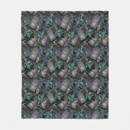 Scary Halloween Grim Reaper Grave Stones Pattern Fleecedecke