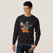 Scary Halloween Jackolantern Skeleton Shark Costum Sweatshirt (Vorne ganz)