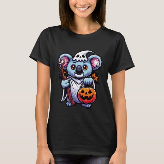 Scary Halloween Koala Ghost Spooky Candy Bag T-Shirt (Vorderseite)