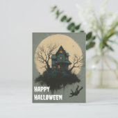 Scary Halloween Pumpkin Witch Scary Night Postkarte (Stehend Vorderseite)