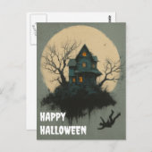 Scary Halloween Pumpkin Witch Scary Night Postkarte (Vorne/Hinten)