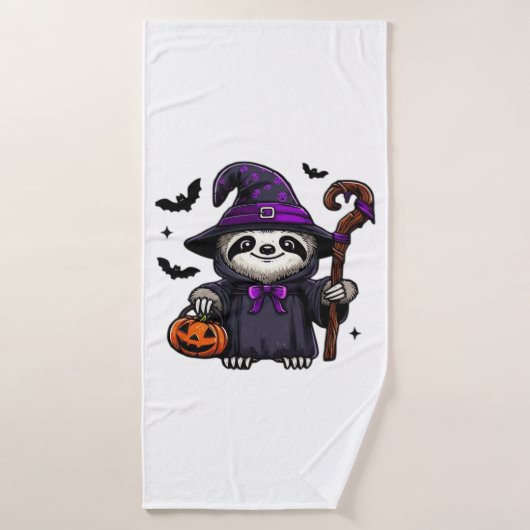 Scary Halloween Sloth Witch Hat Costume Spooky Sea Badehandtuch (Badehandtuch)