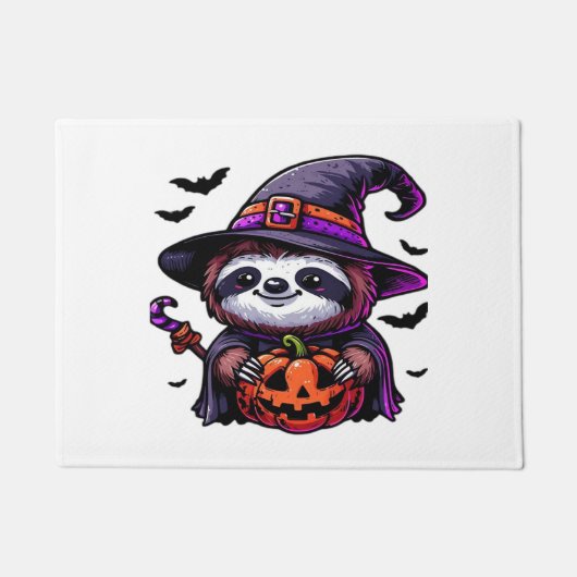 Scary Halloween Sloth Witch Hat Costume Spooky Sea Fußmatte (Vorderseite)