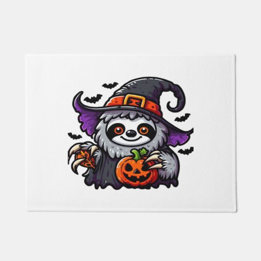 Scary Halloween Sloth Witch Hat Costume Spooky Sea Fußmatte (Vorderseite)