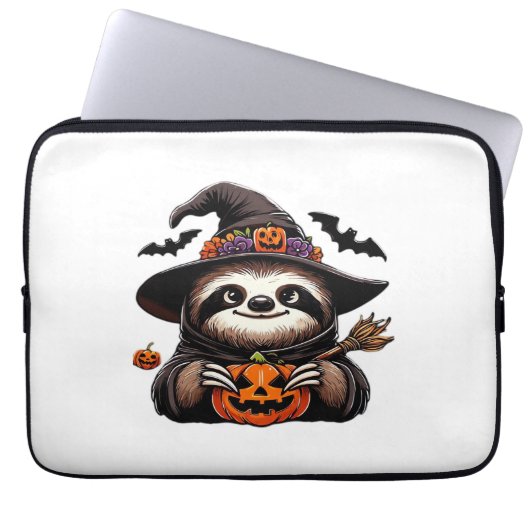 Scary Halloween Sloth Witch Hat Costume Spooky Sea Laptopschutzhülle (Vorderseite)