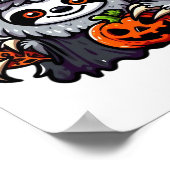 Scary Halloween Sloth Witch Hat Costume Spooky Sea Poster (Ecke)