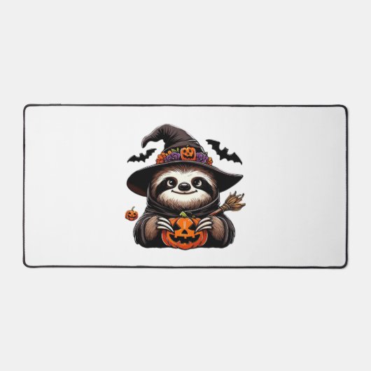 Scary Halloween Sloth Witch Hat Costume Spooky Sea Schreibtischunterlage (Vorderseite)