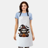 Scary Halloween Sloth Witch Hat Costume Spooky Sea Schürze (Getragen)