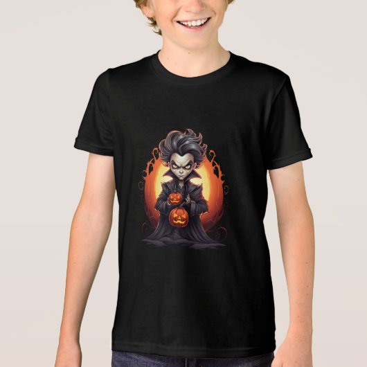 Scary Halloween Vampire Tri-Blend Shirt (Vorderseite)